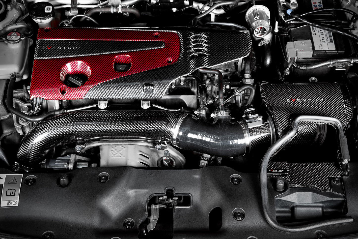 HONDA FK2 Civic - Engine Cover Red and Black